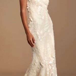 Lulu’s sequin dress white/cream